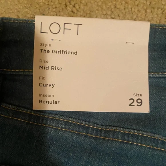 Loft Girlfriend jeans-Size 29-Mid-rise-curvy-NWT - Picture 5 of 5